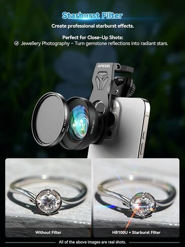 APEXEL 100Ultra Macro Lens - Enhanced Version Smartphone Lens for iPhone, Samsung, Pixel | Professional Macro Photography of Flowers, Iinsects, Jewelry, Food Details and Other Small Objects in Saudi Arabia