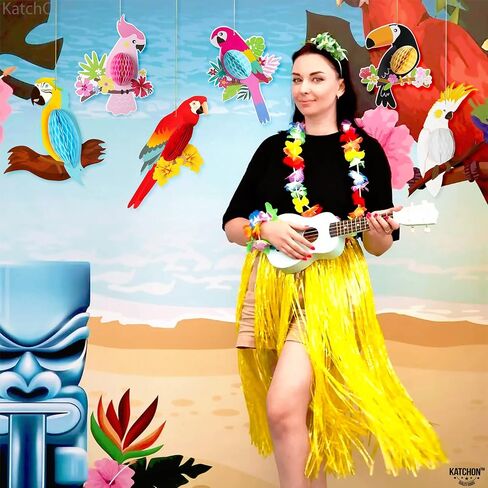 KatchOn, Tropical Birds Honeycomb Cutouts - Big, Pack of 6 | Jungle Theme Decorations, Luau Party Decorations | Tropical Party Decorations, Hawaiian Party Decorations | Rainforest Decor, Tiki Party in Saudi Arabia