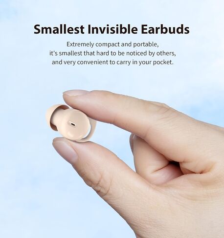 Invisible Sleep Headphones, Sleep Earbuds for Side Sleepers, Small Comfortable Noise Blocking Sleep Earphones,Bluetooth 5.3 Wireless Earbuds, in-Ear Ear Buds for Sleeping - Black in Saudi Arabia