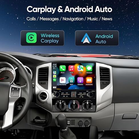 Radio Radio Stereo Stereo Android 14 لـ Toyota Tacoma 2005-2015 Carplay المدمج/Android Auto 10.1 بوصة ، شاشة Tesla نمط IPS اللمس مع GPS الملاحة DSP Bluetooth ، FM WiFi +Camera النسخ الاحتياطي in Kuwait