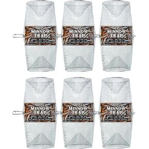 Minnow Trap Small Bait Fish Trap Torpedo Galvanized Steel for Crawfish Crawdads Silver Clear (1 Inch Entry Hole) Bait Traps (2 Pack) in Kuwait