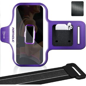 Running Armband with Large Reflective Strips, for iPhone 16 15 Pro 14 Plus 13 11 XR XS, Galaxy S25/24/S10 Water Resistant Sports Phone Holder Case with Extension Strap, Key Card Slot, Earphone Holder in Kuwait