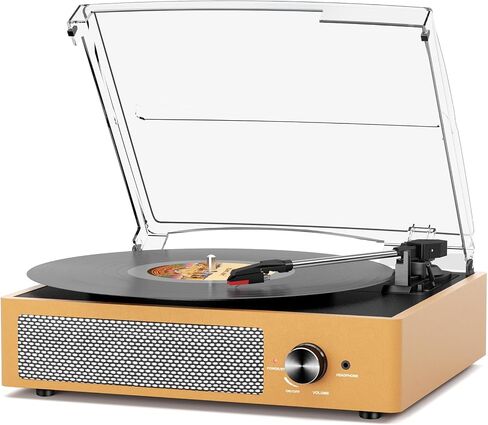 cotsoco Vinyl Record Player with 2 Stereo Speakers Belt-Driven Vintage Turntables 3 Speed 3 Size Wireless Bluetooth Playback AUX-in RCA Out Headphone LP Vinyl Players Auto Stop Fashion White in Kuwait