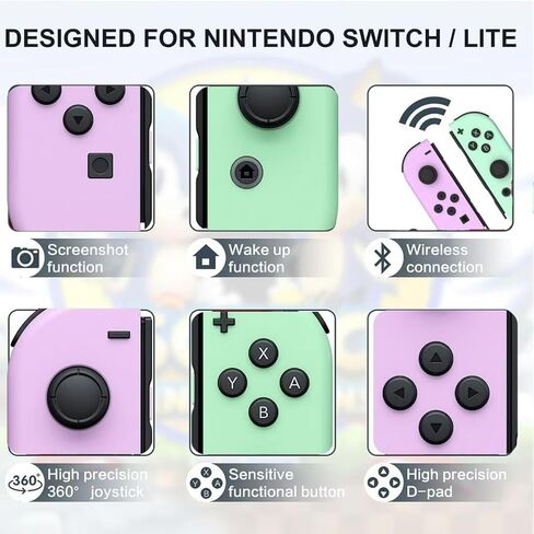وحدة تحكم مفتاح Cimenntu لوحدة التحكم في مفتاح Nintendo ، إكسسوارات استبدال وحدة التحكم مع الاهتزاز المزدوج/التحكم/الحركة/لقطة الشاشة in Saudi Arabia
