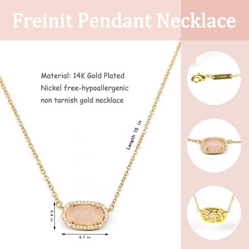 Freinit Gold Necklace for Women, 14K Dainty Pendant Choker, Adjustable Chain, Minimalist Gift for Birthday Valentine's Day Graduation Niece GF in Saudi Arabia