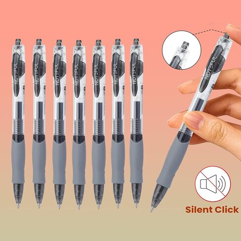 Retractable Click Gel Pens For Journaling, Smooth Writing, Black Gel Ink Fine Point Pen (0.5 mm), Pack of 8 in Kuwait