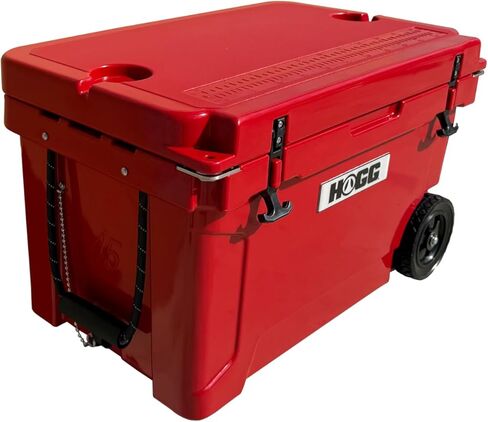 Hogg 65 Qt معزول مبرد مع عجلات ومقابض ، وصدر الثلج المتداول مع عجلات ، ومبردات ذات عجلات ذات عجلات من أجل التخييم ، والمشروبات ، في الهواء الطلق ، 65QT الأزرق in Kuwait