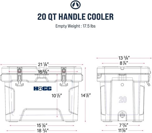 Hogg 65 qt Insulated Cooler with Wheels and Handles, Rolling Ice Chest with Wheels, Rotomolded Wheeled Coolers for Camping, Drinks, Outdoors, 65qt Blue in Kuwait
