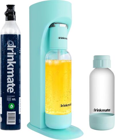Drinkmate OmniFizz Sparkling Water and Soda Maker, Carbonates Any Drink, Special Bundle - Includes 60L CO2 Cylinder, Two Carbonation Bottles, and Fizz Infuser (Matte Black) in Kuwait