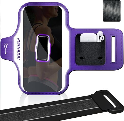 Running Armband with Large Reflective Strips, for iPhone 16 15 Pro 14 Plus 13 11 XR XS, Galaxy S25/24/S10 Water Resistant Sports Phone Holder Case with Extension Strap, Key Card Slot, Earphone Holder in Kuwait
