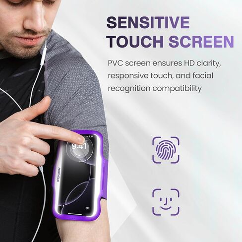 Running Armband with Large Reflective Strips, for iPhone 16 15 Pro 14 Plus 13 11 XR XS, Galaxy S25/24/S10 Water Resistant Sports Phone Holder Case with Extension Strap, Key Card Slot, Earphone Holder in Kuwait