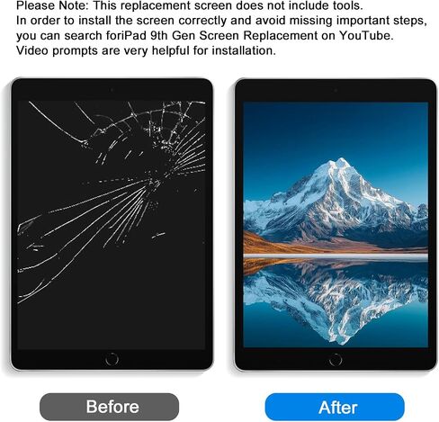 [NO LCD] for iPad 10 (10th Generation) 2022 Screen Replacement 10.9 Inch Digitizer Touch Glass Kits, for iPad 10th Gen A2696 A2757 A2777 Screen Replacement kit-Black in Kuwait