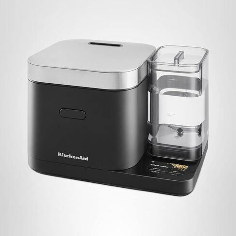 KitchenAid Grain and Rice Cooker 8 Cup with Automatically Sensing Integrated Scale + Water Tank, KGC3155, Black Matte in Saudi Arabia
