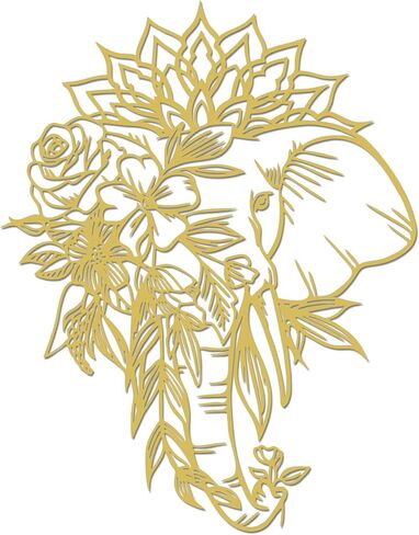 Rajukit Elephant with Lotus Metal Wall Art–Intricate Elephant Wall Decor–Indian-Inspired Hindu Decor for Living Room or Gifts in Saudi Arabia