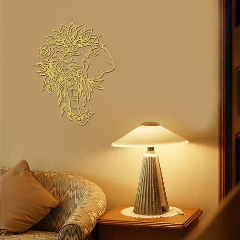 Rajukit Elephant with Lotus Metal Wall Art–Intricate Elephant Wall Decor–Indian-Inspired Hindu Decor for Living Room or Gifts in Saudi Arabia