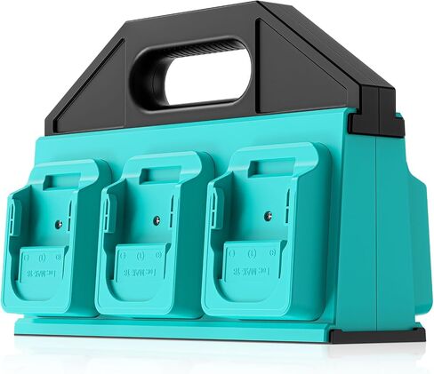 6-Slot Battery Caddy Holder/Carrying Case Compatible for DeWalt 20V Batteries - Heavy Duty ABS Organizer for 2.0Ah-10.0Ah Batteries with Handle, Non-Slip Base（Battery Not Included） in Kuwait