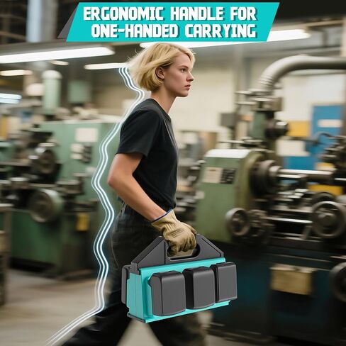 6-Slot Battery Caddy Holder/Carrying Case Compatible for DeWalt 20V Batteries - Heavy Duty ABS Organizer for 2.0Ah-10.0Ah Batteries with Handle, Non-Slip Base（Battery Not Included） in Kuwait