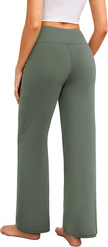 Wide Leg Yoga Pants Women Elastic High Waisted Lounge Pants Loose Causal Comfy Trousers with Pockets in Kuwait