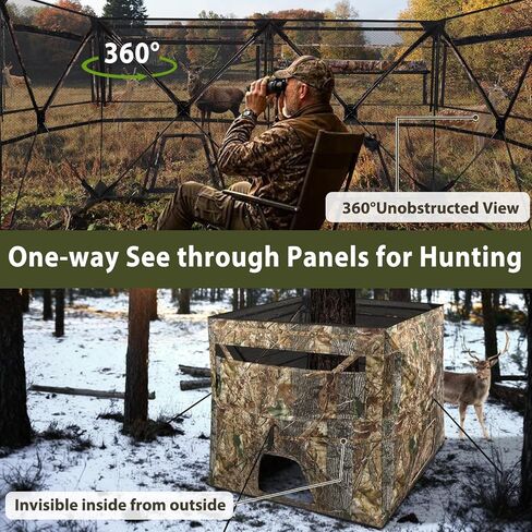 See Through Hunting Blind, 3-Panel Ground Blinds with Carrying Bag, Portable & Silent Pop Up Ground Blinds for Deer Duck Turkey Hunting in Saudi Arabia