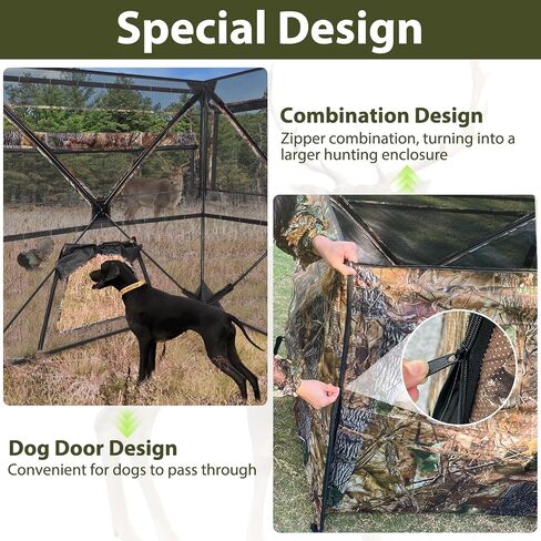See Through Hunting Blind, 3-Panel Ground Blinds with Carrying Bag, Portable & Silent Pop Up Ground Blinds for Deer Duck Turkey Hunting in Saudi Arabia