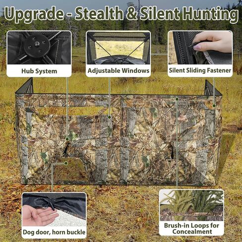 See Through Hunting Blind, 3-Panel Ground Blinds with Carrying Bag, Portable & Silent Pop Up Ground Blinds for Deer Duck Turkey Hunting in Saudi Arabia