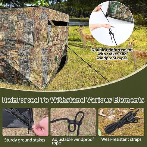 See Through Hunting Blind, 3-Panel Ground Blinds with Carrying Bag, Portable & Silent Pop Up Ground Blinds for Deer Duck Turkey Hunting in Saudi Arabia