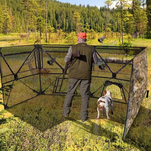 See Through Hunting Blind, 3-Panel Ground Blinds with Carrying Bag, Portable & Silent Pop Up Ground Blinds for Deer Duck Turkey Hunting in Saudi Arabia