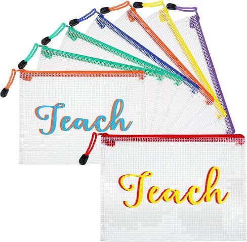 Aliceset 8 Pcs Large Snack Bags Waterproof Snack Pouch for Travel PVC Mesh Zipper Pouch Clear Letter Makeup Bags for Women Adult Travel Team Cheerleaders Teacher Daycare in Saudi Arabia