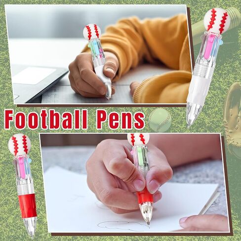 Kosiz Soccer Party Favors Soccer Sport Pen Multicolor 4 in 1 0.5mm Ballpoint Pen for Office Sport Lover Back to School Novelty Gifts Goodie Bags Stuffers(24 Pack) in Saudi Arabia