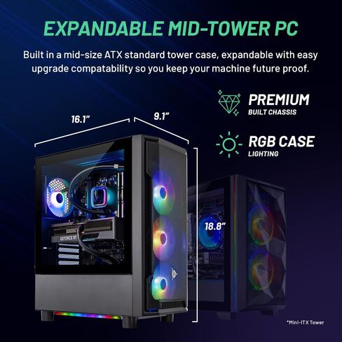 Skytech Gaming Azure 3 Desktop PC, Intel i7 14700F 2.1 GHz (5.3GHz), NVIDIA RTX 5060, 1TB NVMe SSD, 32GB DDR5 RAM 6000 RGB, 850W Gold ATX 3 PSU, 360mm ARGB AIO, Wi-Fi, Win 11 in Saudi Arabia
