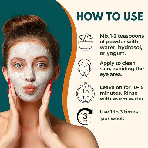 قناع طين فيتامين C الكركم C - قناع للوجه والجسم مع منصات ، الألوة والطين الطبيعي للبشرة الحساسة ، والمسام ، ومظهر العيب ، وحتى ندبات البشرة ، والبشرة الباهتة ، والرؤوس السوداء in Kuwait