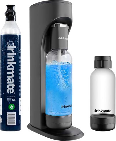 Drinkmate OmniFizz Sparkling Water and Soda Maker, Carbonates Any Drink, Special Bundle - Includes 60L CO2 Cylinder, Two Carbonation Bottles, and Fizz Infuser (Classic White) in Kuwait