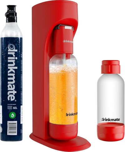 Drinkmate OmniFizz Sparkling Water and Soda Maker, Carbonates Any Drink, Special Bundle - Includes 60L CO2 Cylinder, Two Carbonation Bottles, and Fizz Infuser (Classic White) in Kuwait