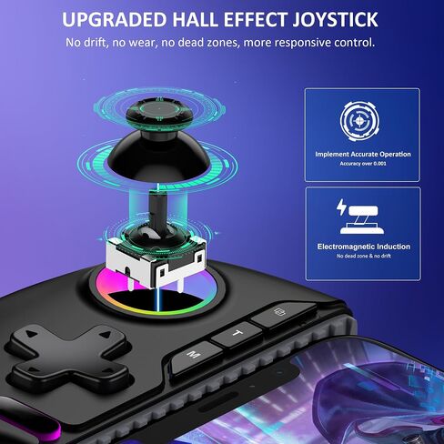 Game Controller for iPhone Android,Programmable Gaming Controller for iPhone w Hall Joystick,800mAh Phone Controller for iPhone iOS Support Xbox Cloud,Steam Link,Call of Duty (Black Crackle) in Kuwait