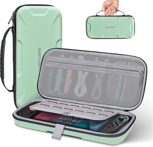 YAOTUBAG Carrying Case for Nintendo Switch 2 2025, Large Capacity Travel Protective Handbag, Hard Shell Portable Pouch, Holds Cased Console, Accessories, 12 Game Cards [Plus Version] Black in Kuwait