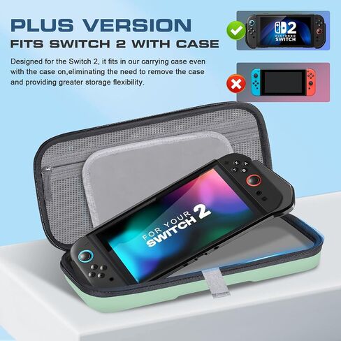 YAOTUBAG Carrying Case for Nintendo Switch 2 2025, Large Capacity Travel Protective Handbag, Hard Shell Portable Pouch, Holds Cased Console, Accessories, 12 Game Cards [Plus Version] Black in Kuwait