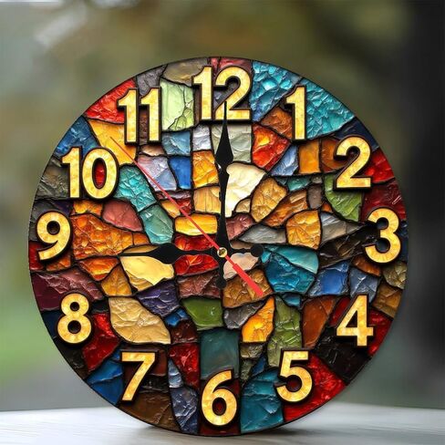 Van Gogh Starry Night Wall Clock Art Decor 10-Inch Wooden Wall Clock, Silent Movement, Battery Operated (AA Batteries Not Included), Artistic Home Decor, Perfect for Home Accents in Saudi Arabia