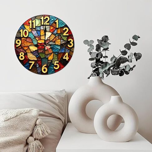 Van Gogh Starry Night Wall Clock Art Decor 10-Inch Wooden Wall Clock, Silent Movement, Battery Operated (AA Batteries Not Included), Artistic Home Decor, Perfect for Home Accents in Saudi Arabia