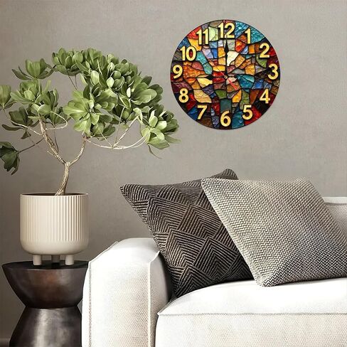 Van Gogh Starry Night Wall Clock Art Decor 10-Inch Wooden Wall Clock, Silent Movement, Battery Operated (AA Batteries Not Included), Artistic Home Decor, Perfect for Home Accents in Saudi Arabia
