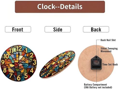 Van Gogh Starry Night Wall Clock Art Decor 10-Inch Wooden Wall Clock, Silent Movement, Battery Operated (AA Batteries Not Included), Artistic Home Decor, Perfect for Home Accents in Saudi Arabia