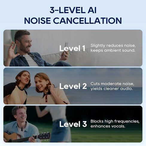 Mini Microphone for iPhone and Android, Wireless Microphones with Charging Case, USB-C&Lightning Compatible, 3 Noise Cancellation Modes, Lavalier Mic for Vlogging&Podcast, 2*20H Battery Life in Saudi Arabia