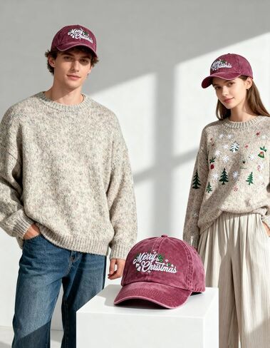 Merry Christmas Baseball Cap Xmas Hat for Men Women, Cotton Embroidered Funny Santa Hat in Saudi Arabia