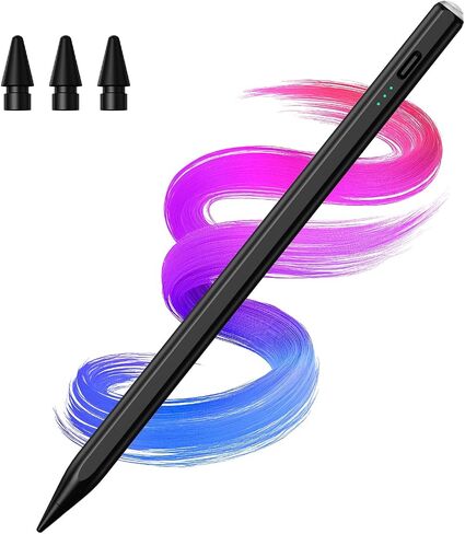 Stylus Pen for iPad(2018-2025)-2X Faster Charge with Tilt Sensitivity & Palm Rejection for iPad 11/10/9/8/7/6th Gen, Air 7/6/5/4/3/M3/M2, Pro 13"/12.9"/11"/M4, Mini 7/6/5th,Pink in Kuwait