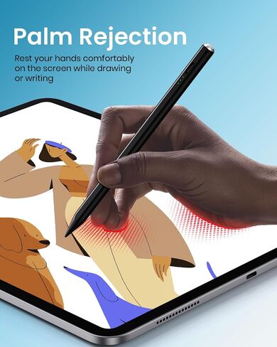 Stylus Pen for iPad(2018-2025)-2X Faster Charge with Tilt Sensitivity & Palm Rejection for iPad 11/10/9/8/7/6th Gen, Air 7/6/5/4/3/M3/M2, Pro 13"/12.9"/11"/M4, Mini 7/6/5th,Pink in Kuwait
