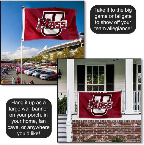 شعار Massachusetts Minutemen Wordmark، علم كبير بحلقات معدنية in Saudi Arabia