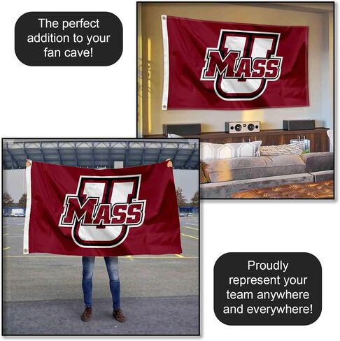 شعار Massachusetts Minutemen Wordmark، علم كبير بحلقات معدنية in Saudi Arabia