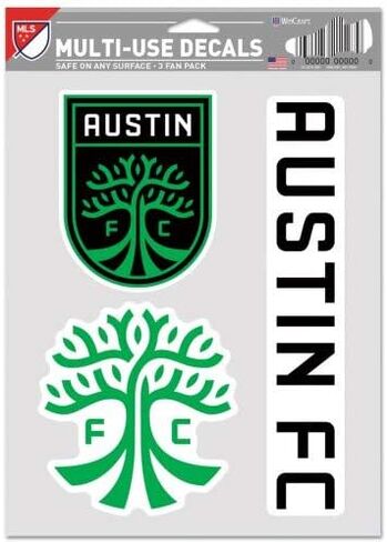 Wincraft MLS Austin FC Decal Multi Use Fan 3 Pack, Team Colors, One Size in Saudi Arabia