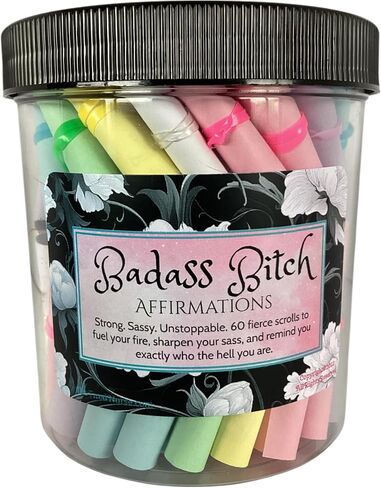 Badass Bitch Daily تأكيد التأكيد jar-60 يوم من التمكين والثقة في رفع الاقتباس للنساء القوي-هدية ممتعة للنساء (المطبوعات النابضة بالحياة (متنوعة ، تختلف)))) in Saudi Arabia