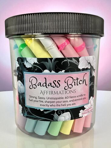 Badass Bitch Daily تأكيد التأكيد jar-60 يوم من التمكين والثقة في رفع الاقتباس للنساء القوي-هدية ممتعة للنساء (المطبوعات النابضة بالحياة (متنوعة ، تختلف)))) in Saudi Arabia