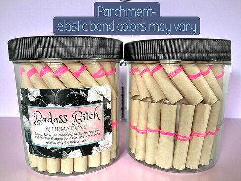 Badass Bitch Daily تأكيد التأكيد jar-60 يوم من التمكين والثقة في رفع الاقتباس للنساء القوي-هدية ممتعة للنساء (المطبوعات النابضة بالحياة (متنوعة ، تختلف)))) in Saudi Arabia